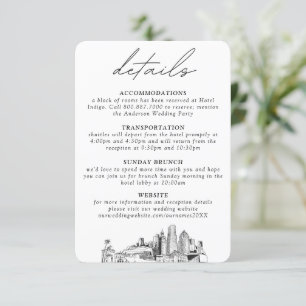 Miami Wedding Small Vertical Details Enclosure Card