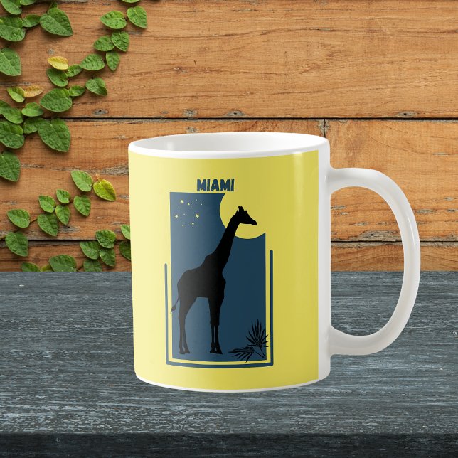 Miami Zoo Florida Vintage Giraffe Coffee Mug (Miami Florida Zoo Safari Animal Adventure Giraffe Mug)