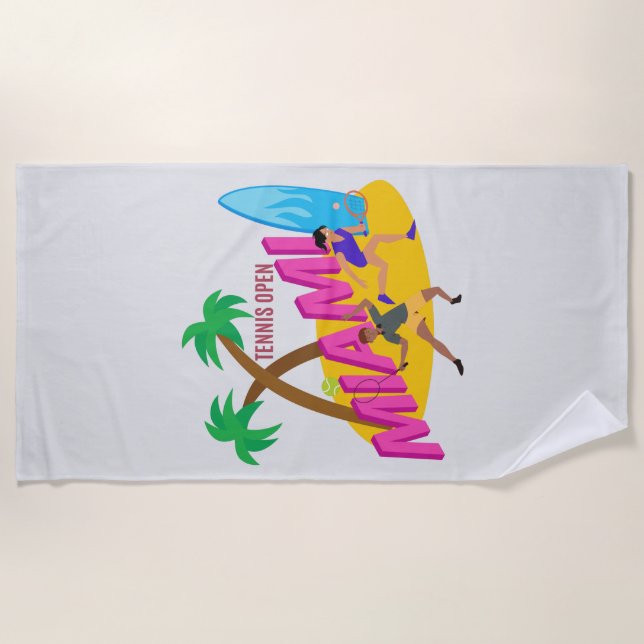 Miani Open For Tennis Champs  Beach Towel (Front)