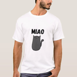 MIAO Black Cat Minimalist T-Shirt