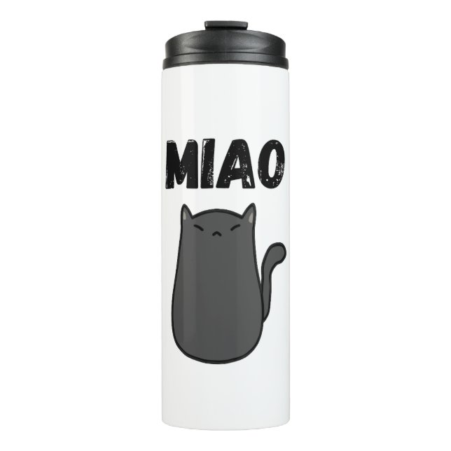 MIAO Black Cat Reusable Drink Bottle (Front)