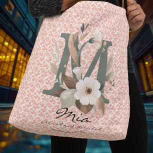 Mia's Blooming Grace - Boho Floral Monogram Crossbody Bag