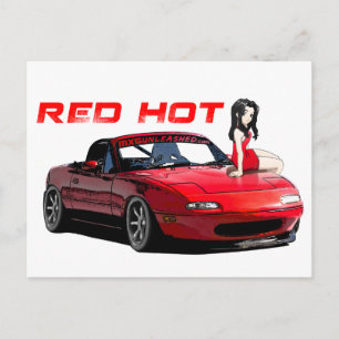 Miata MX-5 Red Hot Postcard