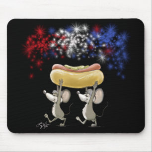 Mic And Mac's 4th Of July Night Picnic Mousepad