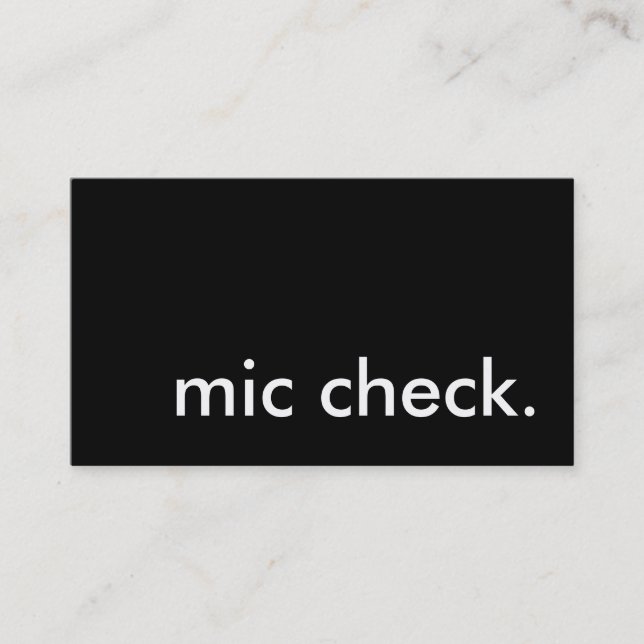 mic check. business card (Front)