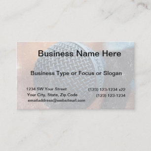 mic close up photo grunge overlay colour music business card