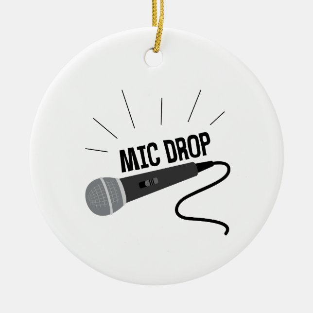 Mic Drop Ceramic Tree Decoration (Front)