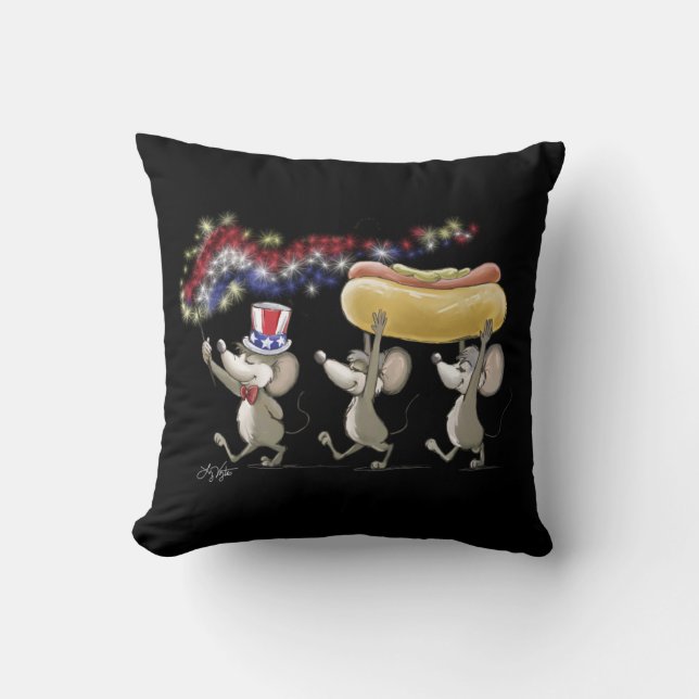 Mic, Mac And Moe's 4th Of July Night Pillow (Front)