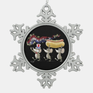Mic Mac And Moe's 4th Of July Snowflake Ornament