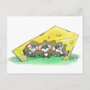 Mic, Mac and Moe's Feast Of Thanksgiving Art Holiday Postcard