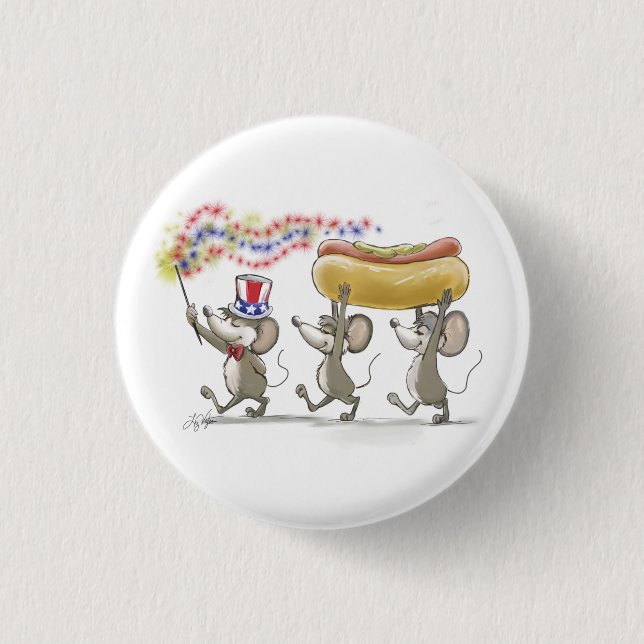 Mic, Mac & Moe's Happy 4th of July Button (Front)
