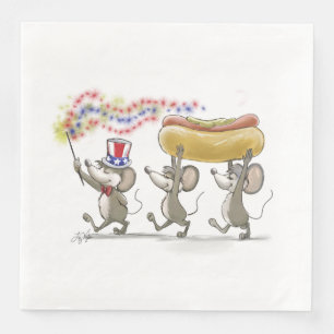 Mic, Mac & Moe's Happy 4th of July Paper Napkin