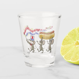 Mic, Mac & Moe's Happy 4th of July Shot Glass