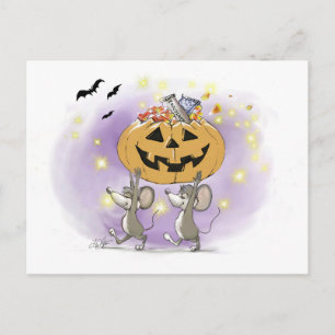 Mic & Mac's Happy Halloween Pumpkin Treats Postcard
