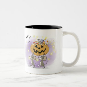 Mic & Mac's Happy Halloween Pumpkin Treats Two-Tone Coffee Mug