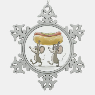 Mic & Mac's Picnic Pewter Snowflake Ornament