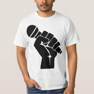 Mic Raise - Old School Hip Hop Microphone Graphic  T-Shirt