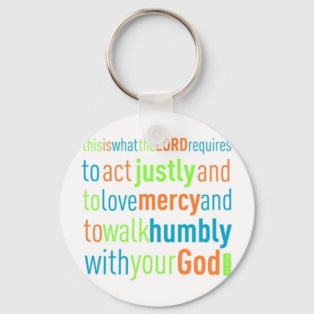Micah 6:8 key ring (Front)
