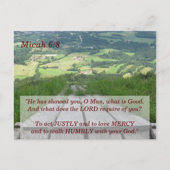 Micah 6 8 Scripture Memory Card (Front)