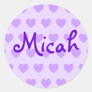 Micah in Purple Classic Round Sticker