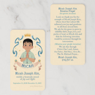 Micah J. Kim Novena Card