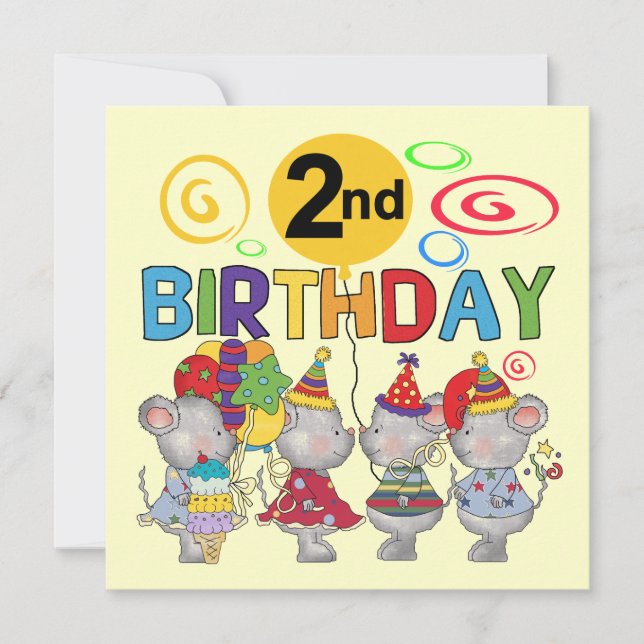 Mice 2nd Birthday T-shirts and Gifts Card (Front)