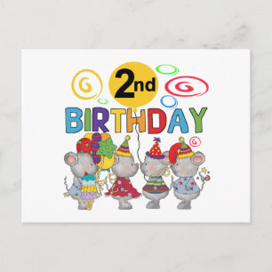 Mice 2nd Birthday T-shirts and Gifts Postcard