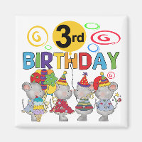 Mice 3rd Birthday T-shirts and Gifts