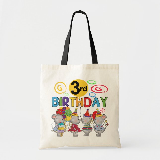 Mice 3rd Birthday T-shirts and Gifts Tote Bag (Front)