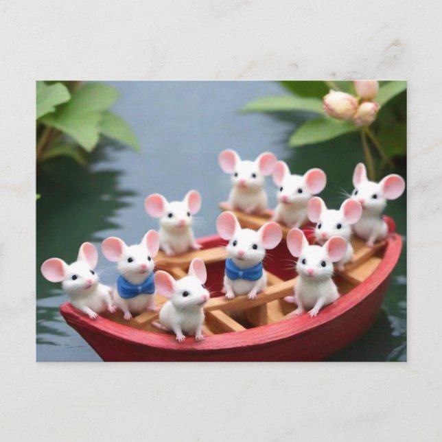 Mice Ahoy! Cute Animal Mouse  Postcard (Front)