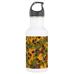 Mice and blackberries on yellow 532 ml water bottle