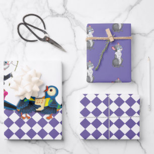 Mice and squirrels play a concert wrapping paper sheet