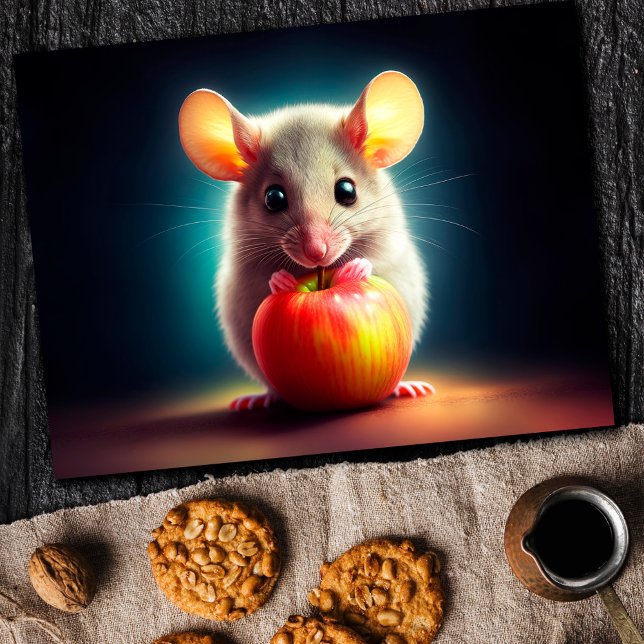 Mice animal apple bright nature beautiful funny  postcard (Creator Uploaded)