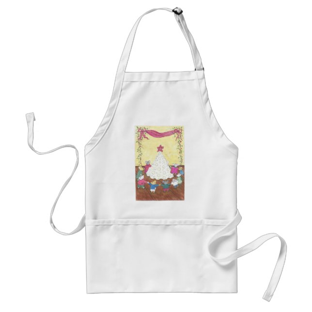 Mice around a Cheese Christmas Tree Standard Apron (Front)