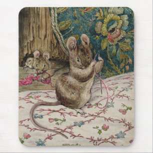 Mice at Work Threading the Needle (Beatrix Potter) Mouse Mat