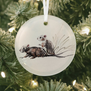 Mice by Hevener Glass Tree Decoration