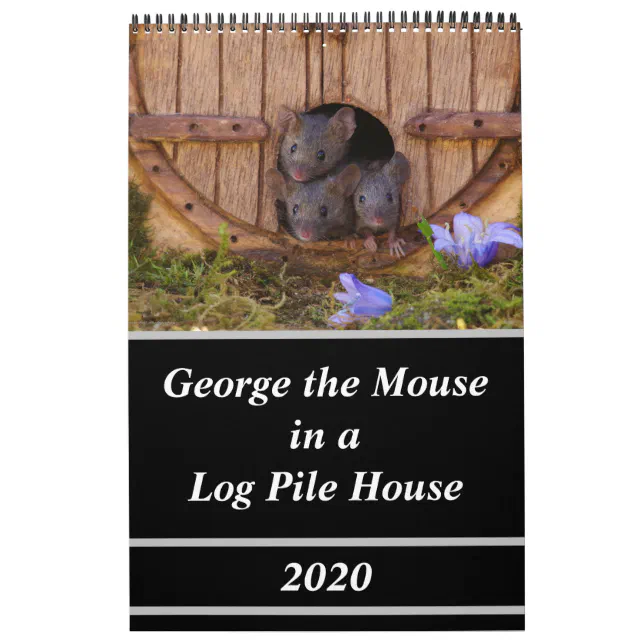 Mice the mouse in a log pile house Calendar Zazzle