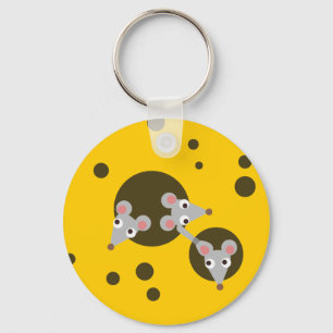 Mice in cheese key ring