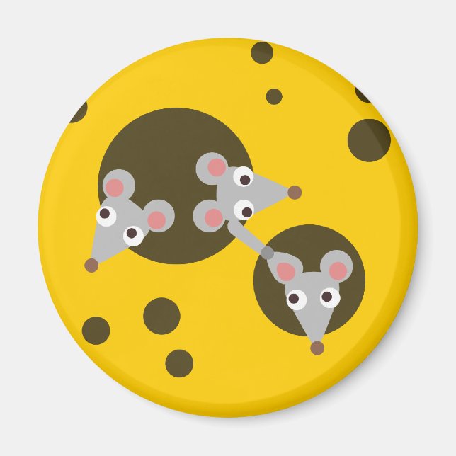 Mice in cheese magnet (Front)