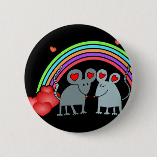 Mice in Love Valentines 6 Cm Round Badge