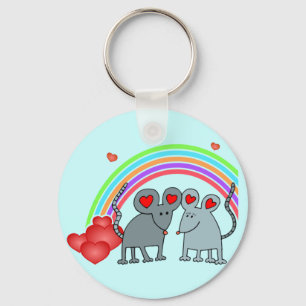 Mice in Love Valentines Key Ring