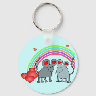 Mice in Love Valentines Key Ring