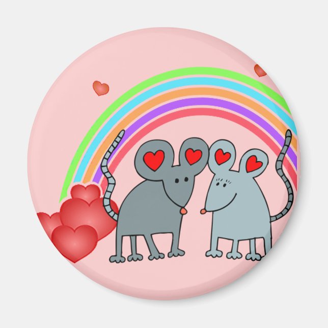 Mice in Love Valentines Magnet (Front)