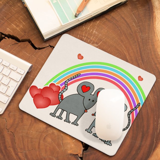 Mice in Love Valentines Mouse Mat (Mice in Love Valentines Mouse Pad)