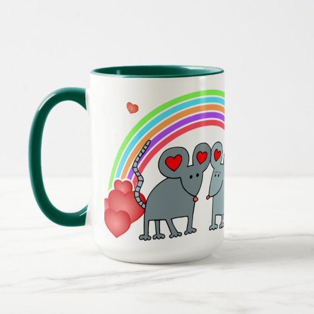 Mice in Love Valentines Mug (Left)