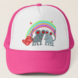 Mice in Love Valentines Trucker Hat
