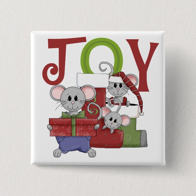 Mice JOY Christmas T-shirts and Gifts 15 Cm Square Badge (Front)
