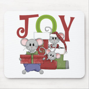 Mice JOY Christmas T-shirts and Gifts Mouse Mat