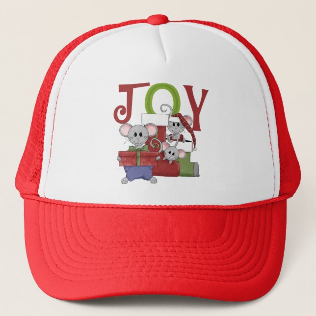Mice JOY Christmas T-shirts and Gifts Trucker Hat (Front)