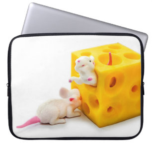 Mice on Cheese Funny Toys Laptop Sleeve